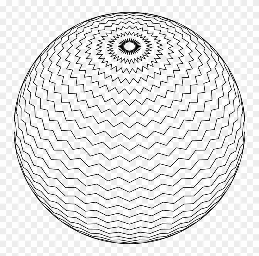 Sphere Drawing Computer Icons Black And White - Crochet Zig Zag Skirt Clipart