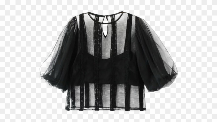 Zaful Womens See-through Lace Trim Blouse - Blouse Clipart