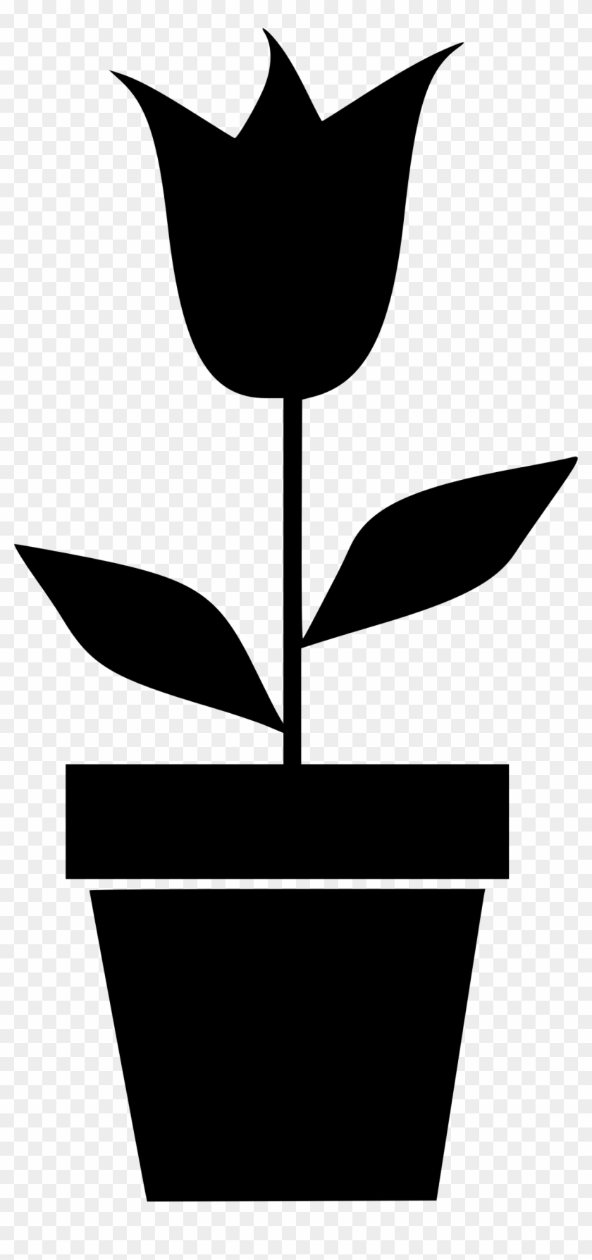 This Free Icons Png Design Of Potted Plant 5 - Flower Pots Clipart Black White Transparent Png #5136212