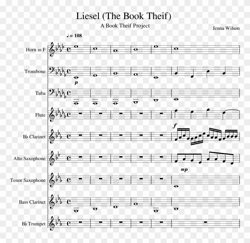 Liesel Sheet Music Composed By Jenna Wilson 1 Of - George Lopez Theme Trumpet Sheet Music Clipart