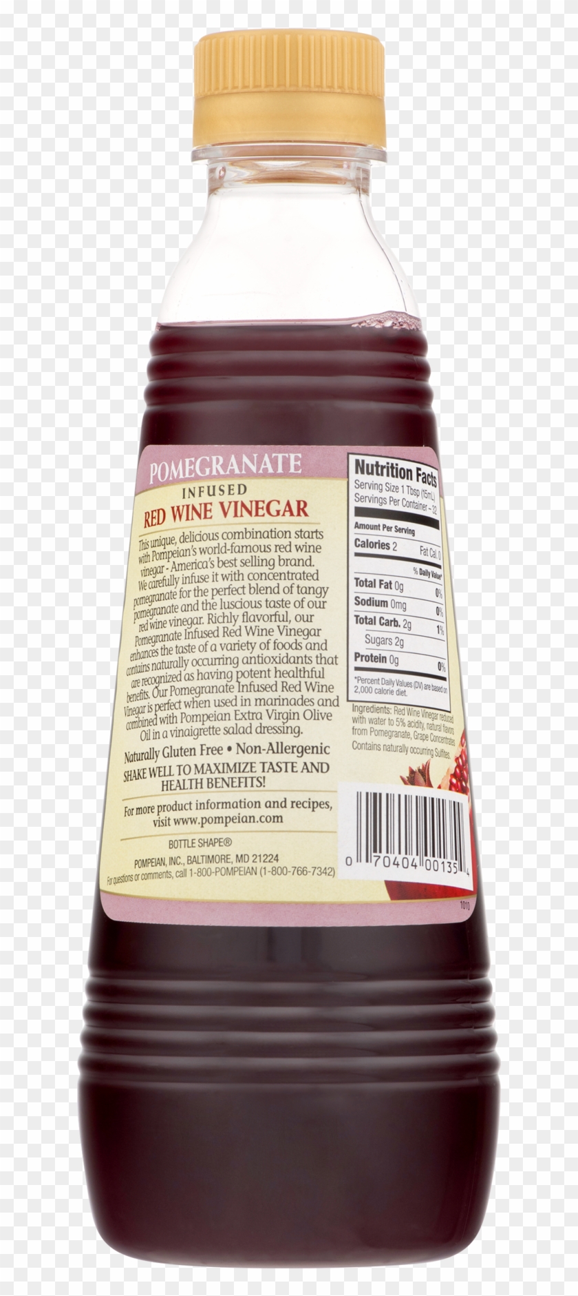 Pompeian Pomegranate Infused Red Wine Vinegar 16 Fl - Plastic Bottle Clipart