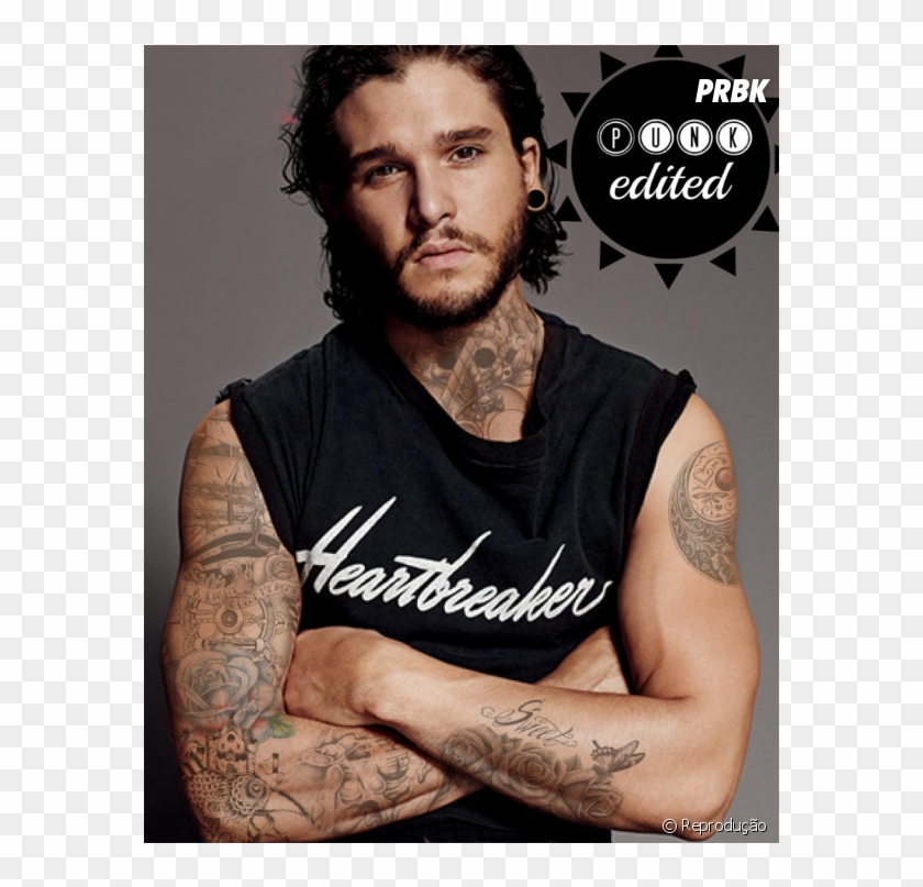 Kit Harington Ia Arrasar Muito De Jon Snow Com Esse - Men Tied Back Hair Clipart