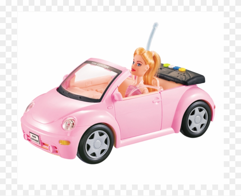 Pink Car With Doll , 33 Cm - Convertible Clipart