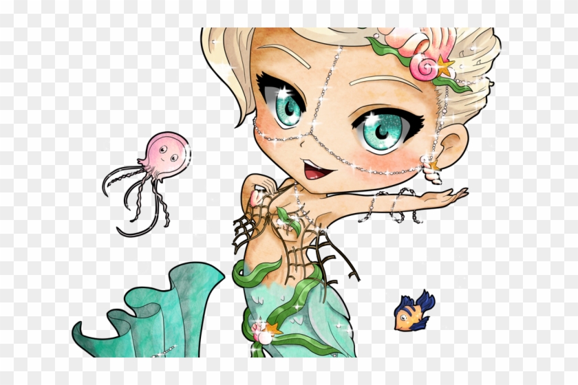 Amulet Clipart Mermaids - Chibi Cute Mermaid Png Transparent Png