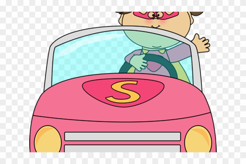 Girl Driving Car Clipart - Png Download