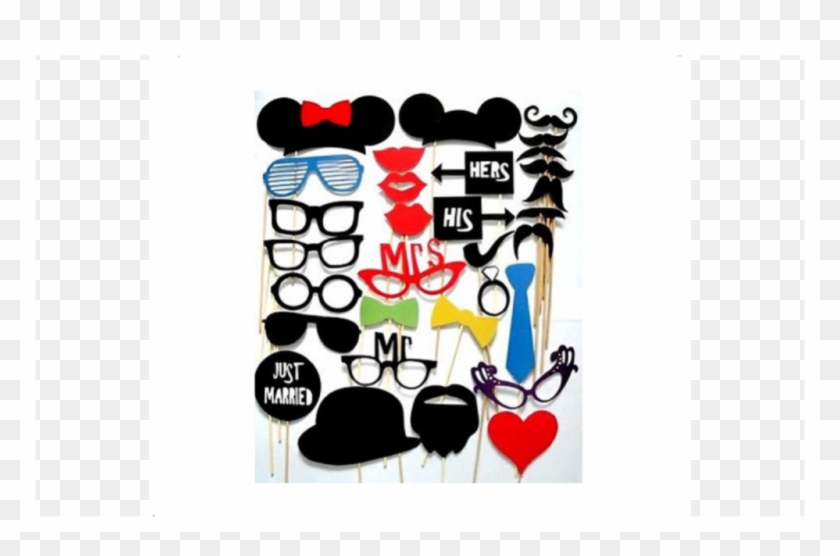Download Pieces Mask Photo Booth Props Mustache On - Fun Party Props Clipart