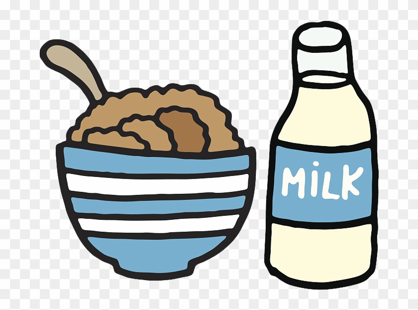 Breakfast Milk Clip Art Yogurt Vector Download - Cereal And Milk Clip Art - Png Download #5142172