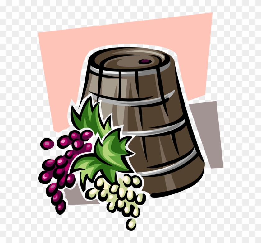 Vector Illustration Of Winery Wine Barrel Cask Or Tun Clipart #5142925