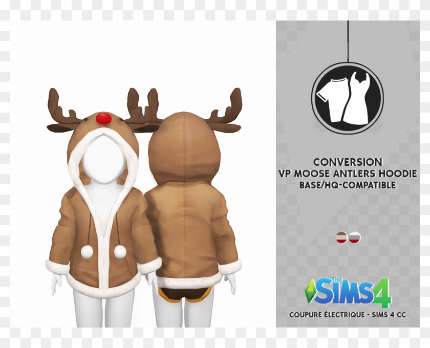Venus Princess Moose Antlers Hoodie - Sims 4 Redheadsims Clipart #5143226