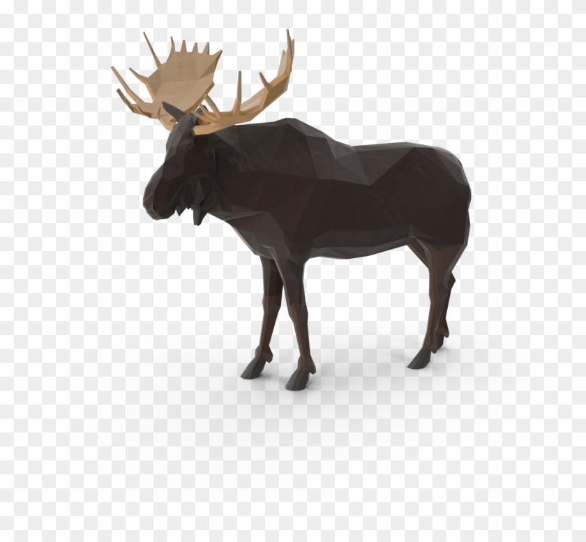 Low Poly Moose - Elk Clipart #5143655