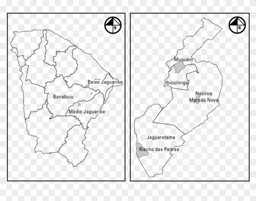 Localização Das Microbacias Riacho Das Pedras, Neblina - Map Clipart #5143668