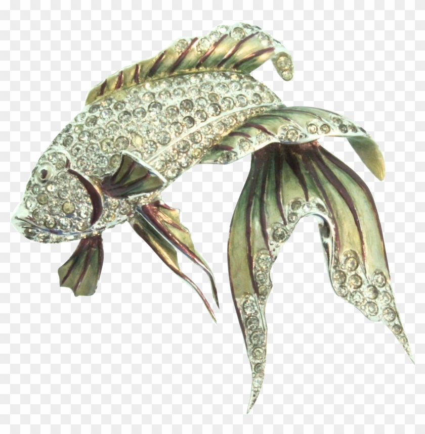 Vtg 1941 Boucher Rhinestone Metallic Enamel Beta Fish - Cabezon (fish) Clipart #5144565