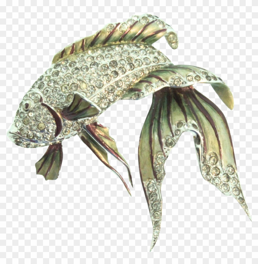 Vtg 1941 Boucher Rhinestone Metallic Enamel Beta Fish - Cabezon (fish) Clipart #5144565