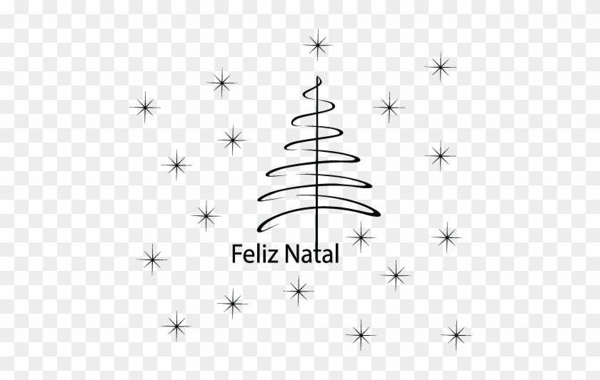 Adesivo De Parede Árvore De Natal Estrelada - Paper Clipart #5145887