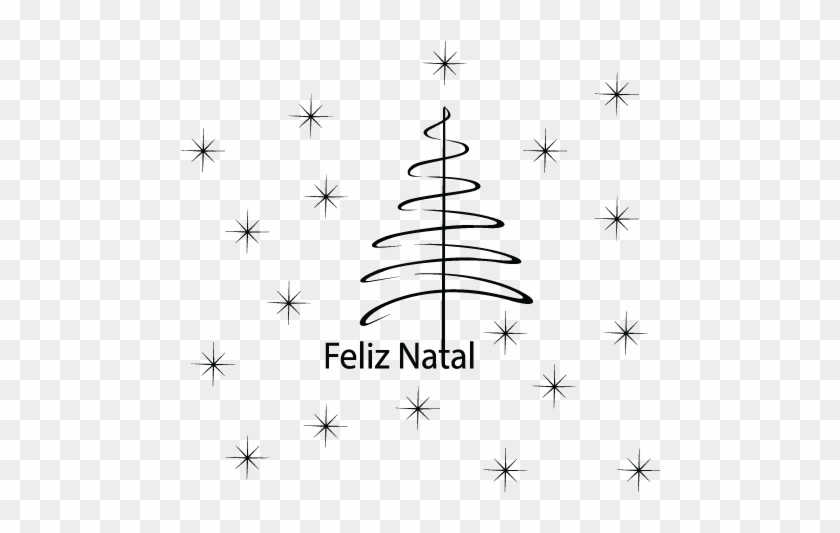 Adesivo De Parede Árvore De Natal Estrelada - Paper Clipart