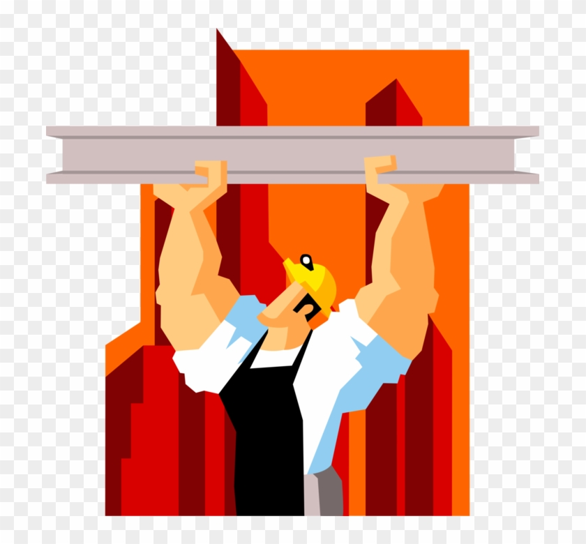 Vector Illustration Of Powerful Construction Worker - Under Construction Clipart #5145990