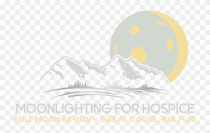 Moonlighting For Hospice Full Moon 5k - Mountain Clip Art - Png Download