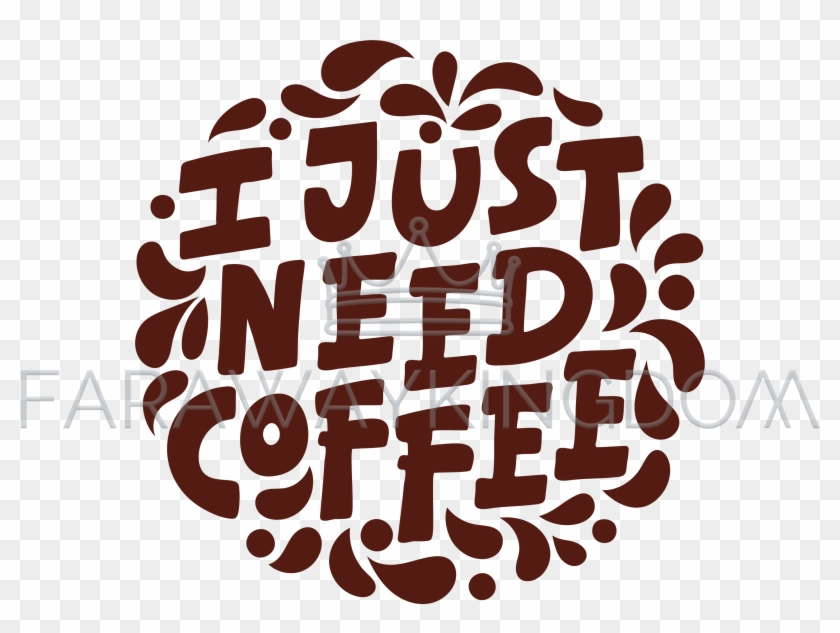 Coffee Letter Print Stamp Phrase Vector Illustration - Vector Graphics Clipart