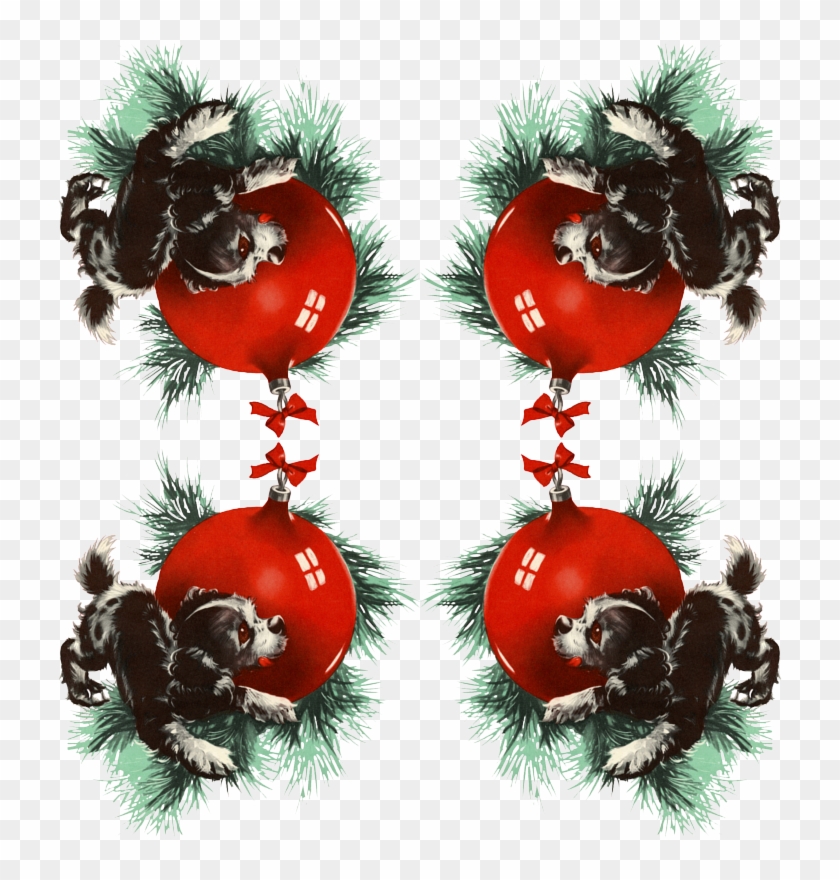 Vintage Christmas Puppy Clipart
