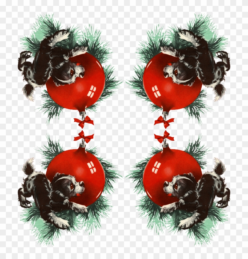 Vintage Christmas Puppy Clipart #5147269