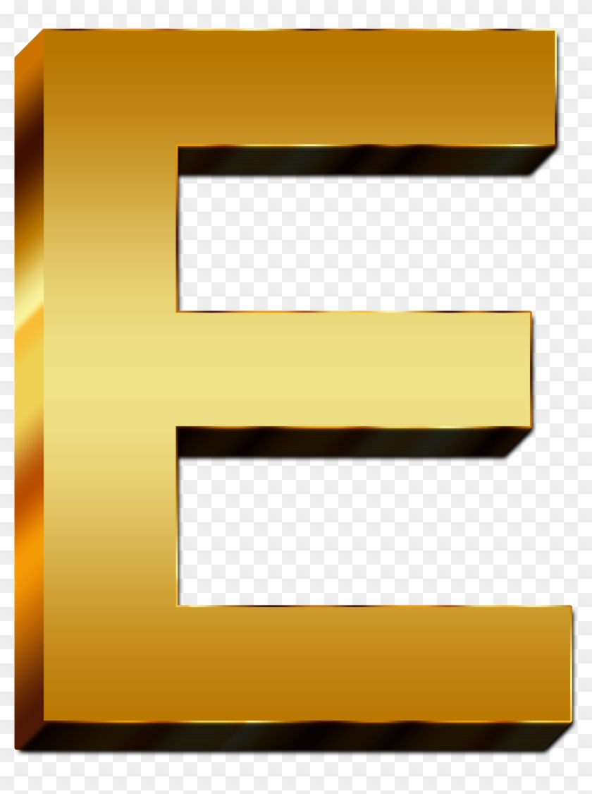 Alphabet Letters In A Square Png - Gold Letter E Png Clipart #5147745
