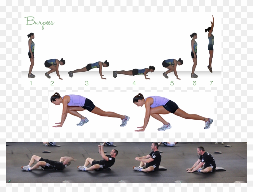 Mountain Climbers, And Medicine Ball Sit Ups - Burpee Push Up Clipart #5147941