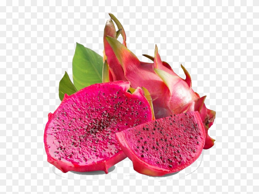 Dragon Fruit Is Usually Oval Elliptical Or Pear-shped - Red Dragon Fruit Slice Clipart #5148391