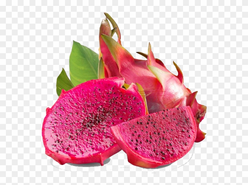 Dragon Fruit Is Usually Oval Elliptical Or Pear-shped - Red Dragon Fruit Slice Clipart