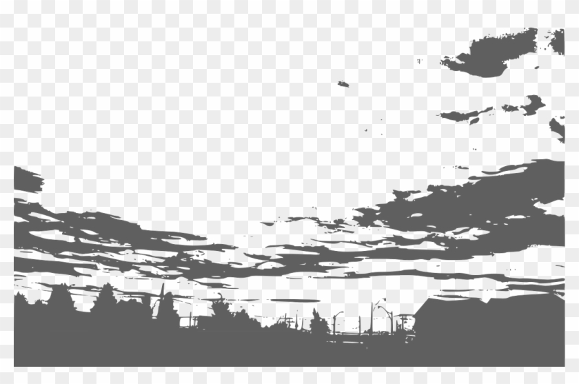 Cloud Illustration Black And White Clipart #5149252