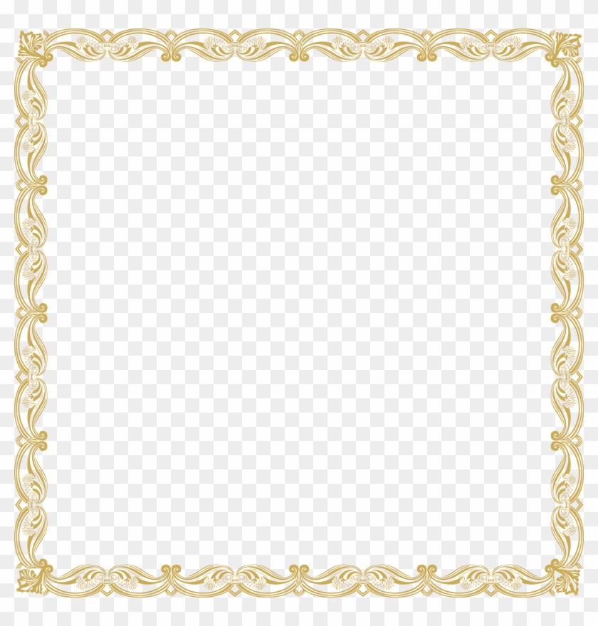 Gold Ornamental Square Frame - اطار مزخرف ذهبي Clipart #5149526