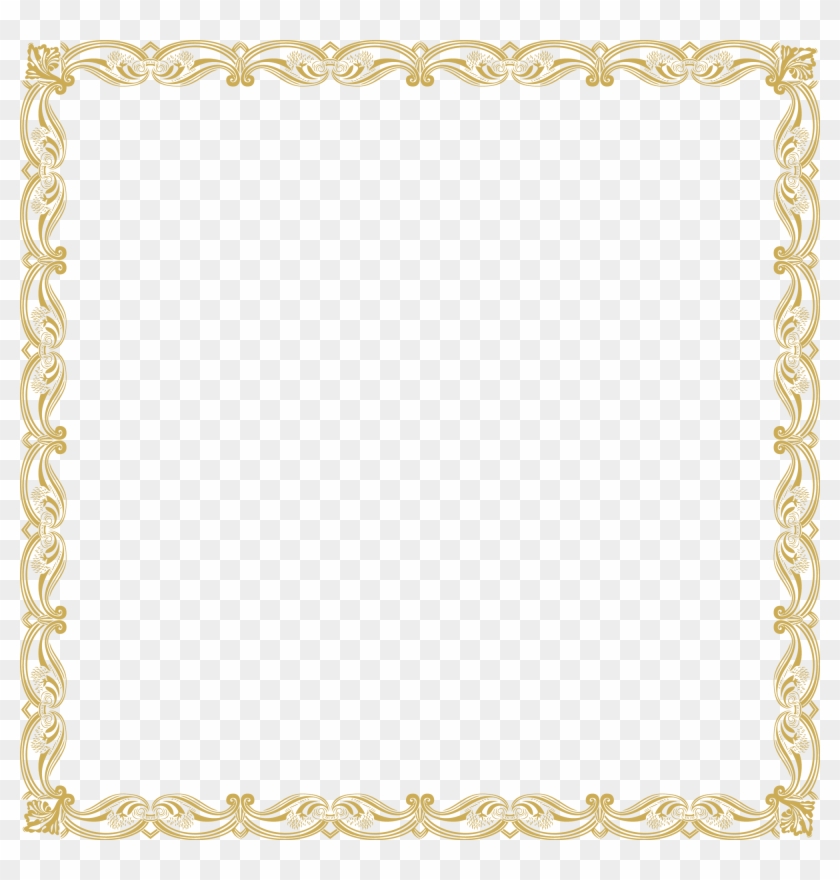 Gold Ornamental Square Frame - اطار مزخرف ذهبي Clipart