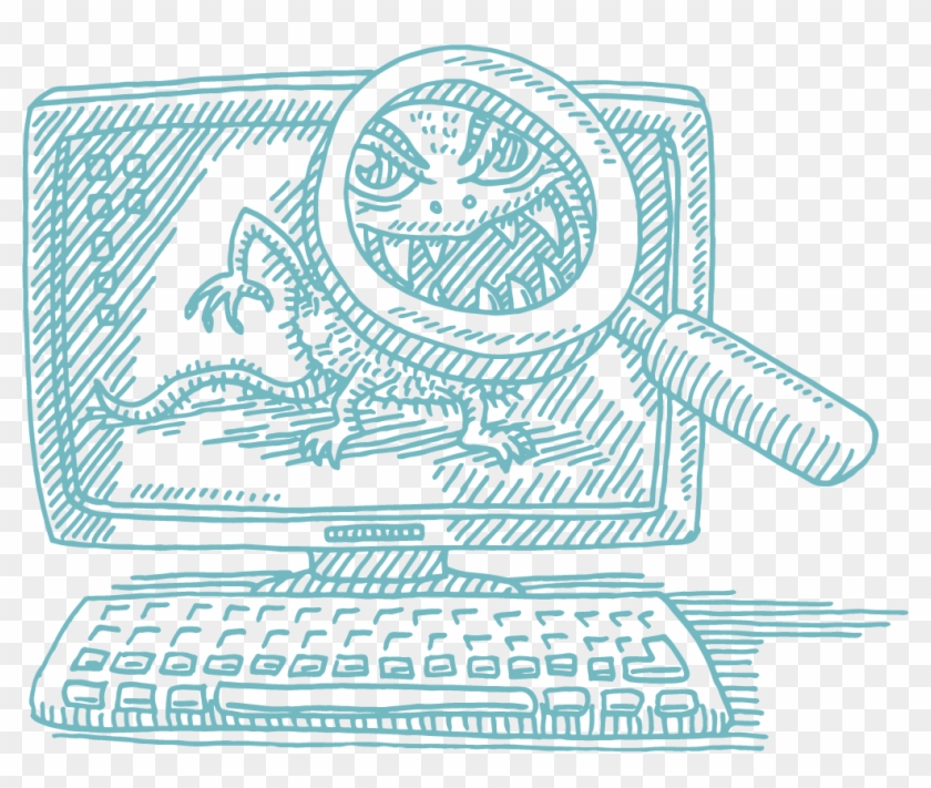 404-monster - Computer Virus Drawing Clipart