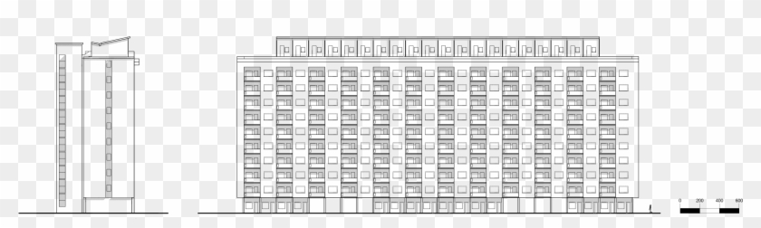 Milano Qt8 Edificio Ina-casa Prospetti - Monochrome Clipart #5150749