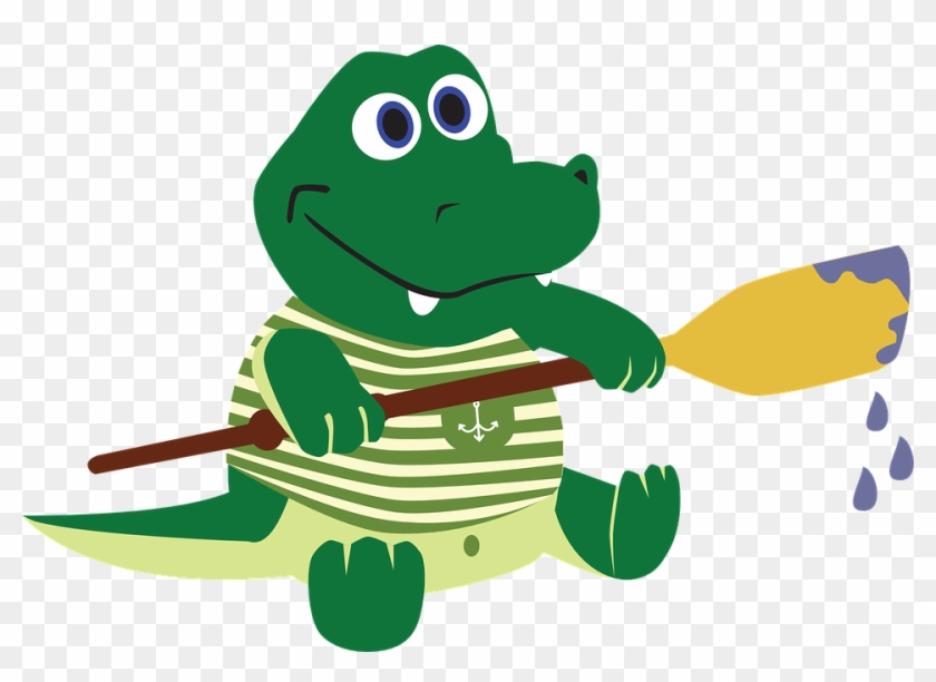 Crocodile, Alligator, The Sailor, Paddle, Oar, Water - Alligator Clipart Pixabay - Png Download #5151004