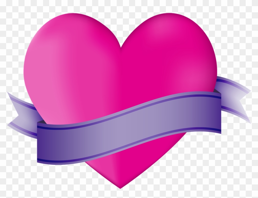 Purple Ribbon Banner Png - Transparent Valentine Banner Png Clipart #5151293