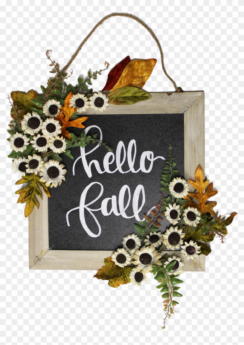 Diy Fall Chalkboard Sign - Floral Design Clipart
