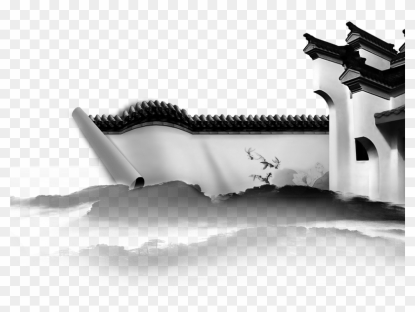 Png De Ornamentação Transparente Para Edifícios De - Ink Wash Painting Clipart