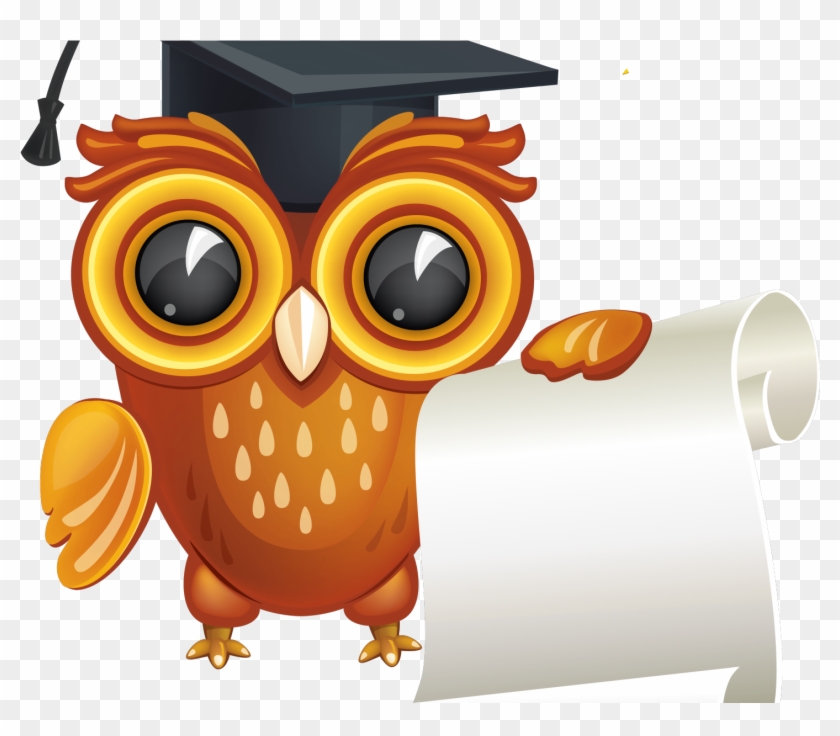 Graduation Owl Vector Png - Owl Graduation Clipart Transparent Png #5152072