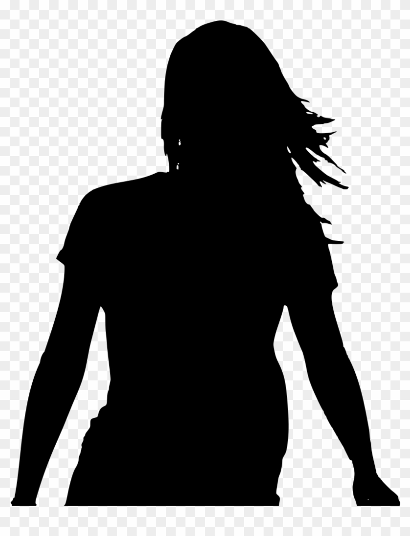 File - Silhouetted Arms - Svg - Girl Silhouette Back Png Clipart