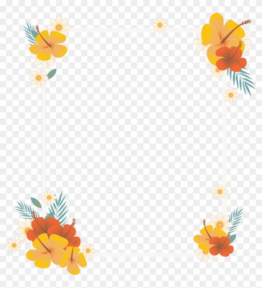#frame #border #flowers #tropical #ftestickers - Clip Art - Png Download #5152162
