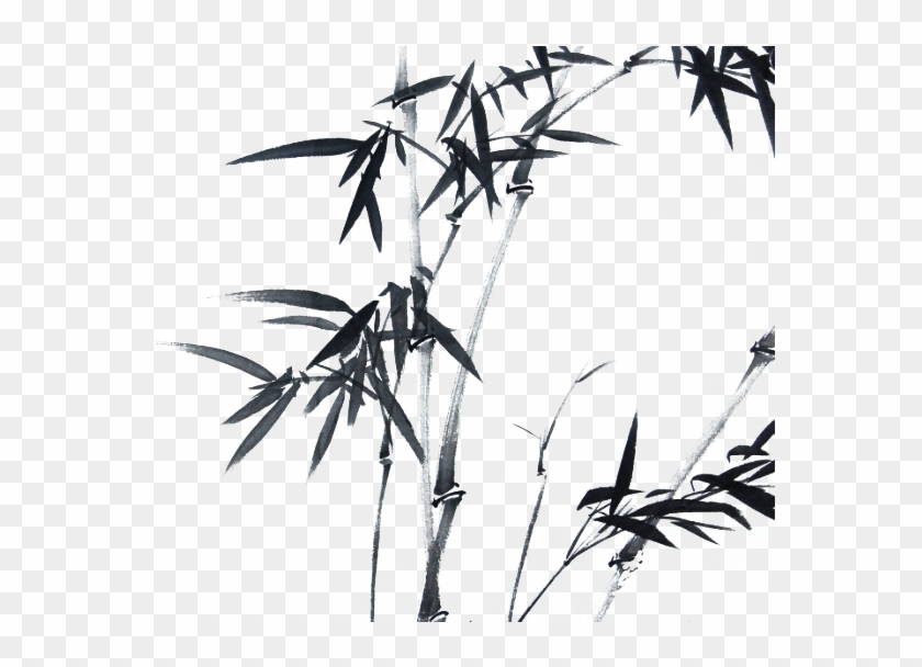 Bamboo Ink Wash Painting - Bamboo Clipart #5152273
