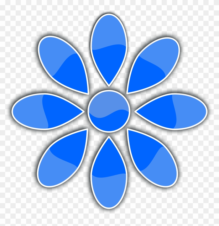 Flor, Pétalos, Azul, Brillante, Florales, Simétrica - Earthkind Logo Clipart #5152488