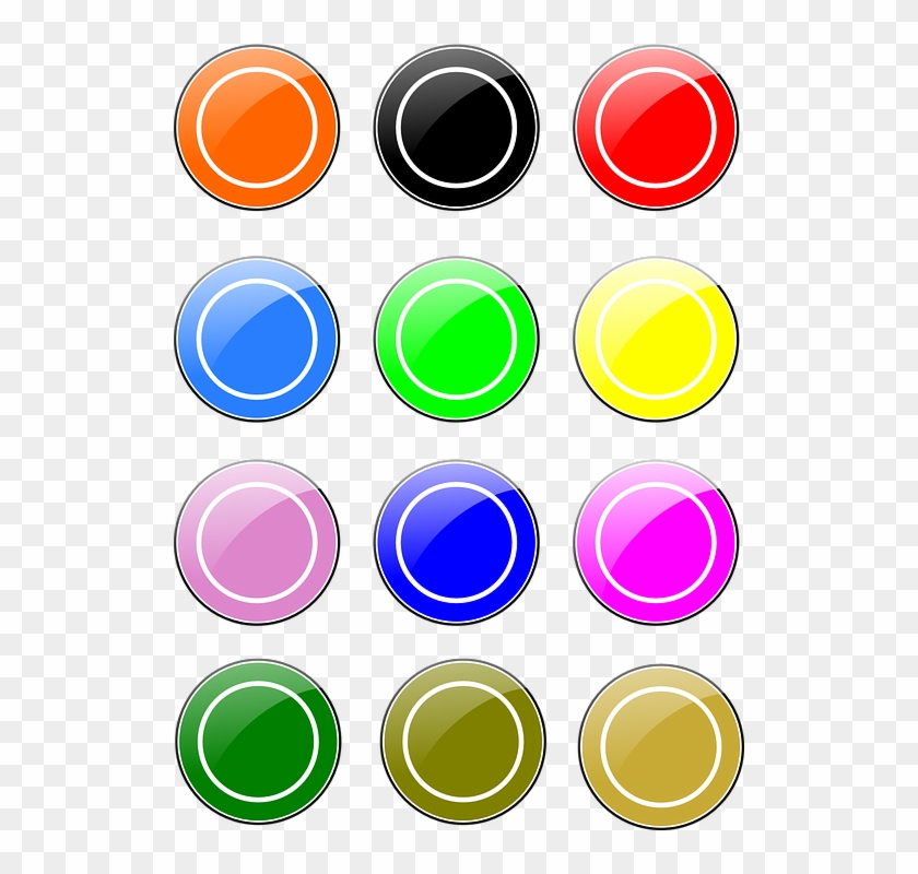 Círculos Botones Brillante Colores Conjunto - Circulos De Colores Brillantes Clipart #5152723