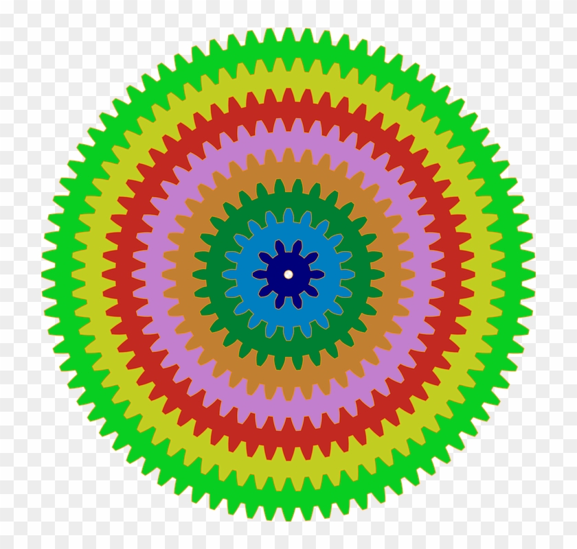 Círculos, Engranajes, Colores, Colorido, Rueda, Diseño - 80 Tooth Gear Clipart #5152756