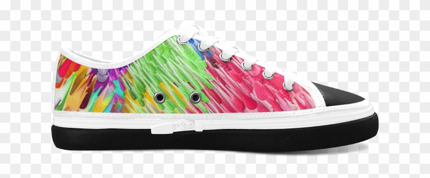 Paint Splashes By Artdream Women's Canvas Zipper Shoes - Skate Shoe Clipart