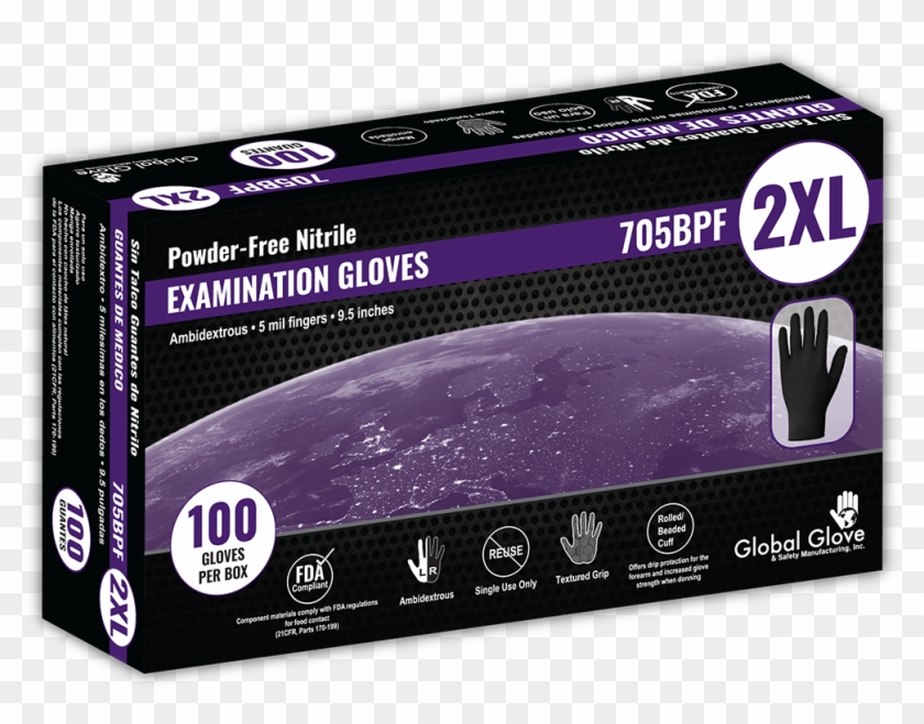 Black Powder Free Nitrile Medical Grade Examination - Lavender Clipart #5154500