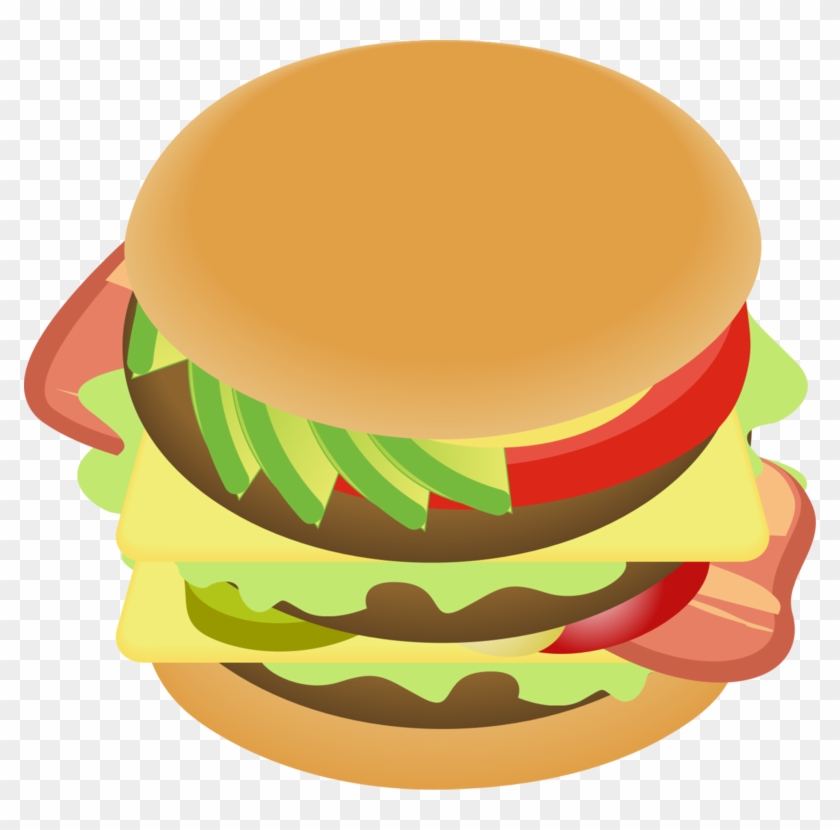 Cheeseburger Hamburger Veggie Burger Bacon Fast Food - Hamburger Clipart #5154788