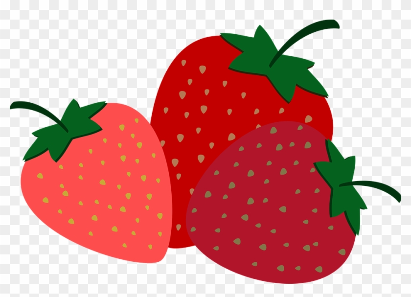 Strawberries Fruit Sweet Strawberry Red Fruit - Dâu Tây Vector Clipart