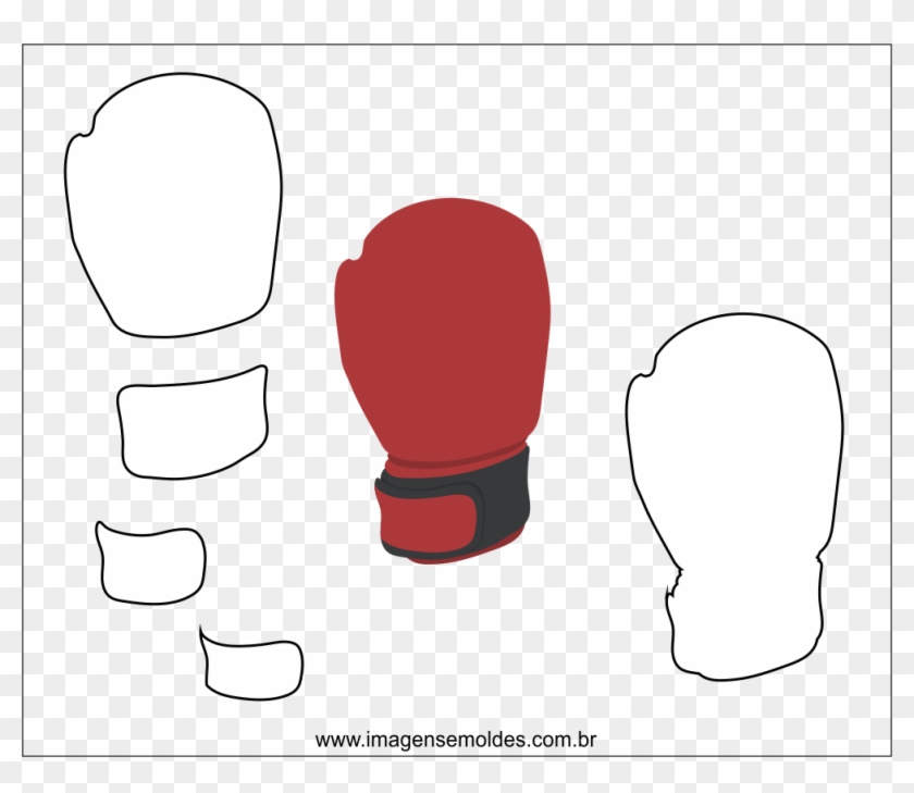 Molde De Luva De Box Para Eva Feltro E Artesanato - Molde De Luva De Boxe Em Feltro Clipart