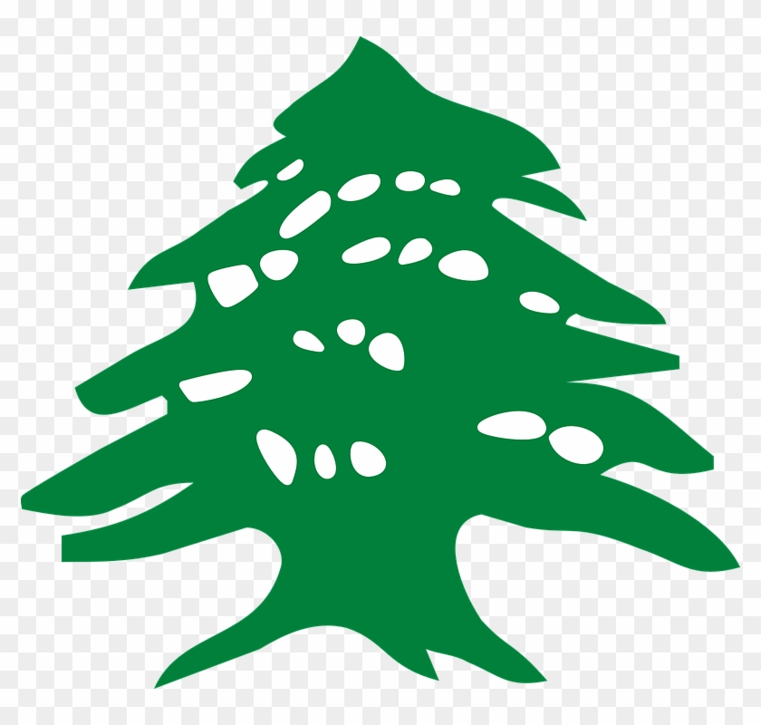 Green Tree Flag Cedar - Cedar Tree Lebanon Flag Clipart #5155452